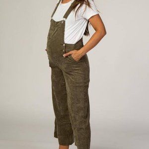 Pinkblush Maternity, Corduroy Overalls in Olive